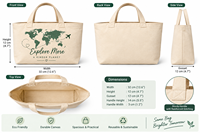 Bolsa de Lona con Estampado Personalizado del Mapa del Mundo para Viajes, Compras y Uso Diario