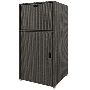Portasciugamani da Esterno in Ferro Marrone Scuro con Armadietto a Cassetto, Installazione Autoportante per Piscina, Casa, Hotel, Camera da Letto, con Funzione Riscaldante - Product Image 1