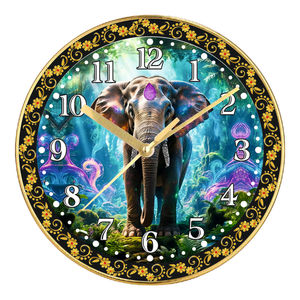<b>Elephant</b> Design Personalized Printing Wall Clock for Traditional Home <b>Decor</b> - Product Image 1