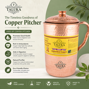 Hammered Copper Drinkware Water Pitcher Handmade Pure Copper Water Jug For Drinking Kitchen Home Hotel Restaurant Bar - Product Image 3
