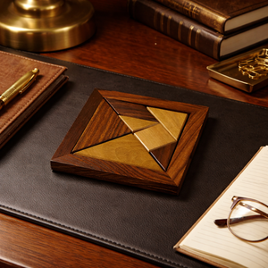 Puzzle Tangram en bois artisanal de RRSd Trades Private Limited |   Jeu éducatif de casse-tête sur les formes géométriques |   Jouet éducatif - Product Image 2