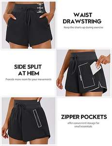 Shorts de fitness pour femmes de qualité supérieure avec plusieurs poches, séchage rapide, vêtements de sport, shorts légers - Product Image 2