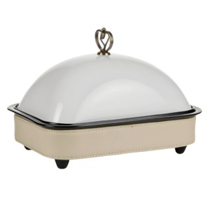 Casserole rectangulaire moderne avec couvercle blanc, idéale pour le service en buffet, la restauration et les dîners en restaurant, vente en gros depuis l'Inde - Product Image 1