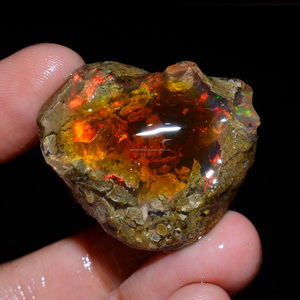 Lot de 4 pièces d'opale éthiopienne Welo Fire huileuse 100% naturelle de qualité supérieure, pierre précieuse brute en vrac, certifiée par un tiers, pour la fabrication de bijoux - Product Image 4