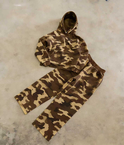 High Quality ARTIZ INTERNATIONAL <b>Mens</b> Streetwear 2 in 1 Printed Solid Heavy Fleece 100% Cotton Hoodie & Cargo Joggers - Product Image 5