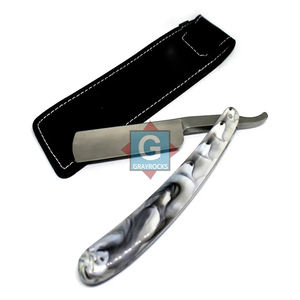 Rasoir de barbier en acier inoxydable, rasoir droit avec lames à double tranchant - Product Image 3