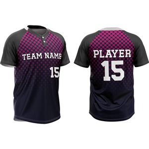 Custom Sublimation Softball Jersey Personalized <b>Baseball</b> Shirts Men Women 3D Sports Uniform Name Number Two Button Design Sets - Product Image 6