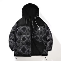 Blouson d'hiver pour homme, design personnalisé, col montant en toile, rembourrage épais en polyester, logo sur le devant, coupe-vent, respirant, vêtement d'extérieur
