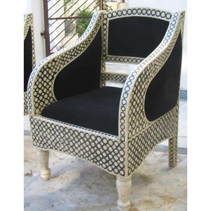Chaise artisanale de style moderne en os incrusté, écologique, pour la décoration intérieure (salon, chambre, salle de séjour), baptême, personnalisable, intérieur/extérieur - Product Image 4