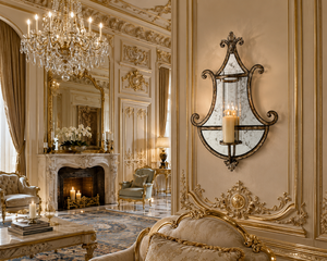 Jansons Company Contemporary Brass Oval <b>Wall</b> Sconce | Luxury Decorative <b>Wall</b> Light Ornate Carved <b>Frame</b> for Boutique Hotels - Product Image 3
