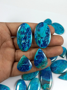 Cabujón de piedras preciosas sueltas de Shattuckite natural Cabujón a granel Pulido a mano Venta al por mayor Cabinas de piedras preciosas semipreciosas - Product Image 3