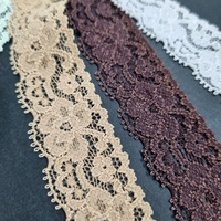 Dentelle florale à volants 2,5 cm, extensible, légère, bordure festonnée, Spandex/Nylon, pour vêtements, sous-vêtements, robes, qualité coréenne supérieure