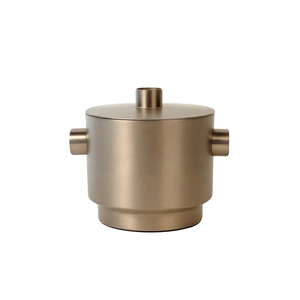 Seau à glace cylindrique en bronze, récipient décoratif en métal pour bar, idéal pour les mariages, les événements et la décoration intérieure, avec pinces. - Product Image 2