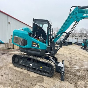 Mini-excavatrice sur chenilles SWE50UF 30UP bleue, compacte, avec lame, godet, pompe hydraulique, capacité de godet de 3 m³, 3000 kg - Product Image 1