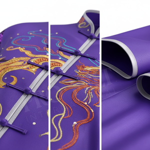 Uniforme d'arts martiaux personnalisé brodé à la main, tendance, élégant, avec strass, Tai Chi Kung Fu, léger, pour spectacle sur scène - Product Image 4
