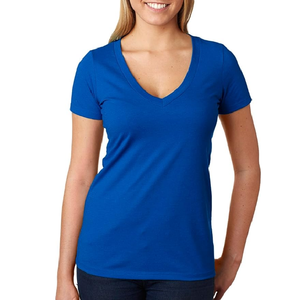 OEM 100% coton femmes col en V T-Shirt bonne qualité personnalisé vierge plaine surdimensionné vêtements de sport directement de BD - Product Image 1