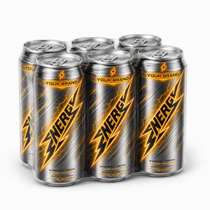 Boisson Énergisante Votre Marque 16,57 FL OZ (490 mL) Canette Argentée Orange Libérez Votre Puissance Saveur Originale Fabricant OEM Marque Privée - Product Image 2