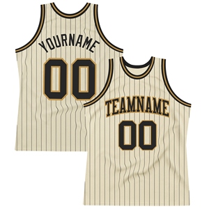 Wholesale Direct OMMIZ INDUSTRY Top Quality Custom White Black Pinstripe Black-Old <b>Gold</b> Authentic Basketball Jersey - Product Image 1