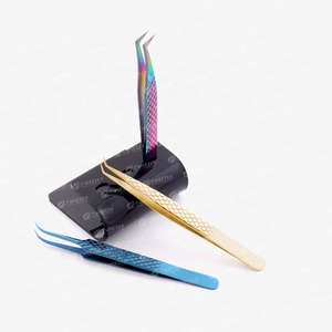 Soporte de exhibición de pestañas de acrílico con logotipo personalizado al por mayor, organizador de pinzas de plástico, soporte para pinzas de extensión de pestañas de belleza con punta afilada - Product Image 3