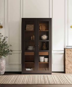 Modern Wood <b>Sideboard</b> Cabinet with Glass Doors Storage Console for Dining Room Living Room Home Furniture - Product Image 1