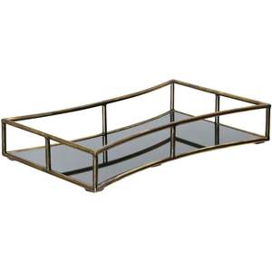 Elegant Serving Metal And <b>Mirror</b> Tray For Coffee Tea And Snacks For Home Kitchen And Party Event Use - Product Image 2