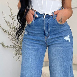 Pantalones Casuales de Invierno para Mujer, Efecto Denim, Cintura Alta, Transpirables, Personalizados, Precio de Fábrica 2026, Corte Regular, Cómodos, 100% - Product Image 6