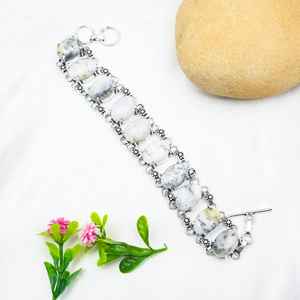 กำไลข้อมือเงินแท้ 925 ประดับโอปอลเดนไดรต์ งานแฮนด์เมด ดีไซน์หรูหรา ของขวัญสำหรับผู้หญิง - Product Image 3