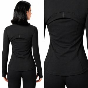 Chaqueta Deportiva Rosa con Cuello Alto y Cremallera, Ajustada, Transpirable, para Otoño, Material de Spandex y Poliéster - Product Image 2