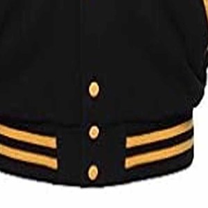 New Look <b>Men</b> College Letterman Wool & <b>Leather</b> Varsity <b>Jacket</b> - Product Image 6