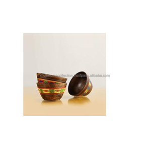 Cuenco de lujo con logotipo impreso, cuenco de Metal hecho a mano de buena calidad para servir Hotel, cuenco de madera con diseño de borde galvanizado - Product Image 6