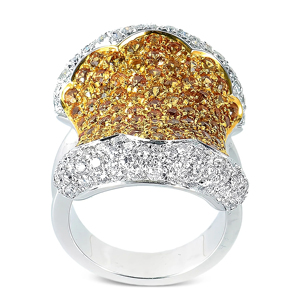 Anillo de cóctel con forma de corona y diamantes engastados en plata 925, estilo lujoso, joyería unisex para fiestas - Product Image 1