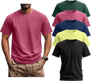 เสื้อยืดผู้ชายไซส์ใหญ่พิเศษ แพ็ค 5 ตัว แขนสั้น ผ้าฝ้าย คอกลม ทรงหลวม ใส่สบาย สำหรับฤดูร้อน - Product Image 3
