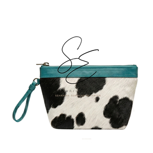New Design Genuine Leather Cowhide <b>Wristlet</b> Clutch Mini Handmade Western Zipper Pouch Unisex Travel Pouch - Product Image 1