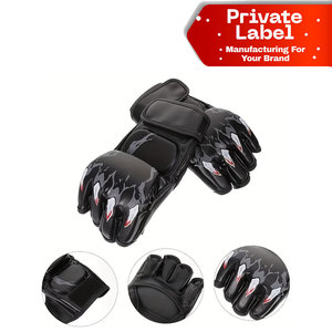 Ensemble de 4 pièces : 1 paire de gants de boxe mi-doigts + 2 bandages de boxe, gants mi-doigts portables, entraînement de fitness de boxe unisexe - Product Image 1