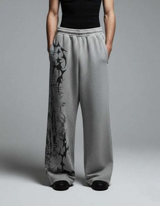 High Quality Graphic Printed <b>Men's</b> Oversized Sweatpants Casual <b>Loose</b> Fit Pants 100% Cotton Heavyweight <b>Men's</b> Winter <b>Trousers</b> - Product Image 4