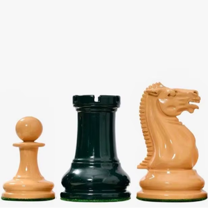 Jeu d'échecs Staunton vintage taille tournoi, 4,5 pouces (King), en bois d'olivier vert et jaune, au meilleur prix - Product Image 1