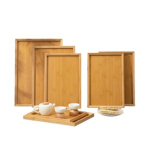 BANDEJA DE SERVIR PORTÁTIL DE BAMBÚ MODERNA NARANJA, DISEÑO DESMONTABLE, ACABADO EN LACA, PLATO RECTANGULAR INDIVIDUAL PARA SALA DE ESTAR, MÁS VENDIDO - Product Image 1