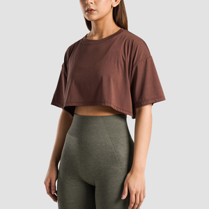 T-shirt court surdimensionné personnalisé OEM pour femme, manches courtes en coton, collection été, marque privée, streetwear, fabrication en usine - Product Image 3