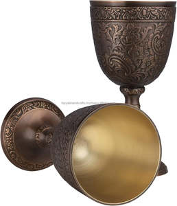 Antique Design <b>Stainless</b> Steel Gold Plated Metal Goblet Wine <b>Glasses</b> for Home Restaurant and Party - Product Image 3