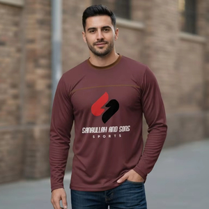 T-shirt homme de haute qualité en coton, manches longues, confortable, décontracté, logo personnalisé, t-shirt uni, vente en gros - Product Image 1