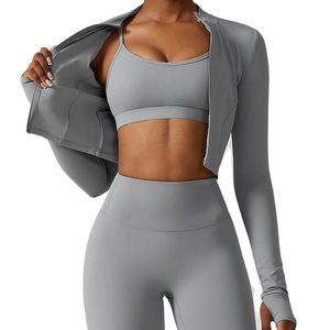 Ropa Deportiva de Secado Rápido y Transpirable para Mujer, Conjunto de Yoga de 3 Piezas, Fabricación Profesional, Ropa Deportiva sin Costuras para Gimnasio, Conjuntos de Ropa de Yoga para Mujer - Product Image 3