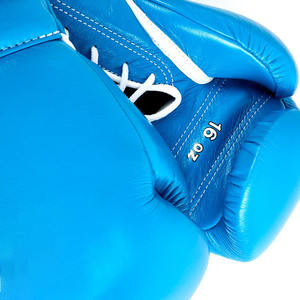 Nuevos Guantes de Boxeo Profesionales de Cuero Genuino Azul Cielo, Guantes de Boxeo Impermeables para Sparring, Guantes de Entrenamiento de Kickboxing CP-BG-65 - Product Image 2