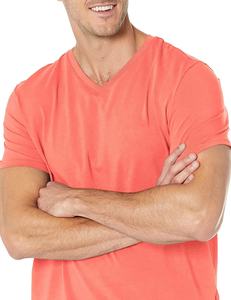 T-shirt de sport pour garçons, coupe slim, col en v, manches courtes, doux, spandex/polyester, vente en gros - Product Image 4