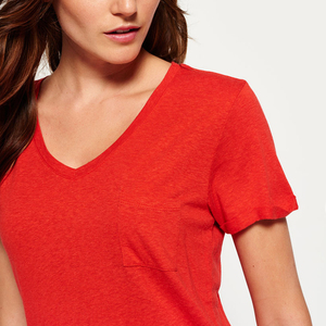 Camiseta Informal de Verano para Mujer, Precio Económico al por Mayor, 100% Algodón Jersey, Corte Recortado, Cuello Redondo - Product Image 6