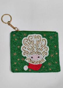 Monedero navideño con cuentas HO BAG, bordado, para regalo, con logotipo personalizado, monedero y cartera bordados con cuentas de semillas - Product Image 5