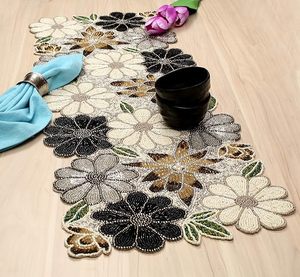 Embroidered Floral Table Runner Bohemian Home Decor Washable - Product Image 5