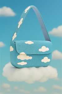 White Cloud Purse, <b>Beaded</b> Shoulder Bags, <b>Blue</b> Cloud Purse, Handmade <b>Beaded</b> Bag, Cloud Theme Purse, <b>Beaded</b> White Bags, Whimsical - Product Image 4