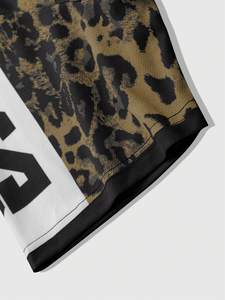 Maillot de football américain col en V pour hommes, imprimé léopard, vêtements de sport, tee-shirt en maille à épaules étoilées, uniforme hip-hop personnalisé, fournisseur en gros - Product Image 6