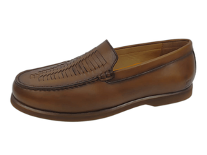 Mocasines de Cuero Genuino Color Marrón Tabaco, Punta Redonda, Sin Cordones, Suela de Goma Acolchada, Color Sólido, Para Todas las Temporadas - Product Image 2