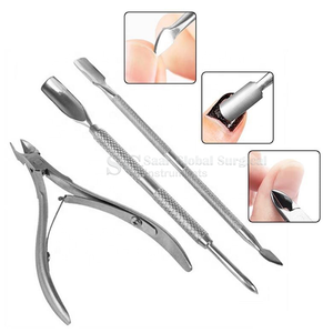 SAAR GLOBAL SURGICAL Pousse-cuticules en acier inoxydable, outil de manucure double extrémité, réutilisable, durable, conception à double tête - Product Image 4